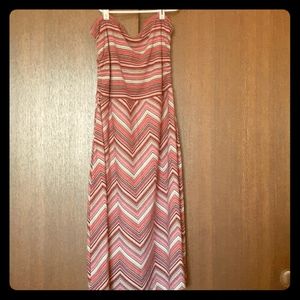 Pink strapless Maxi Dress